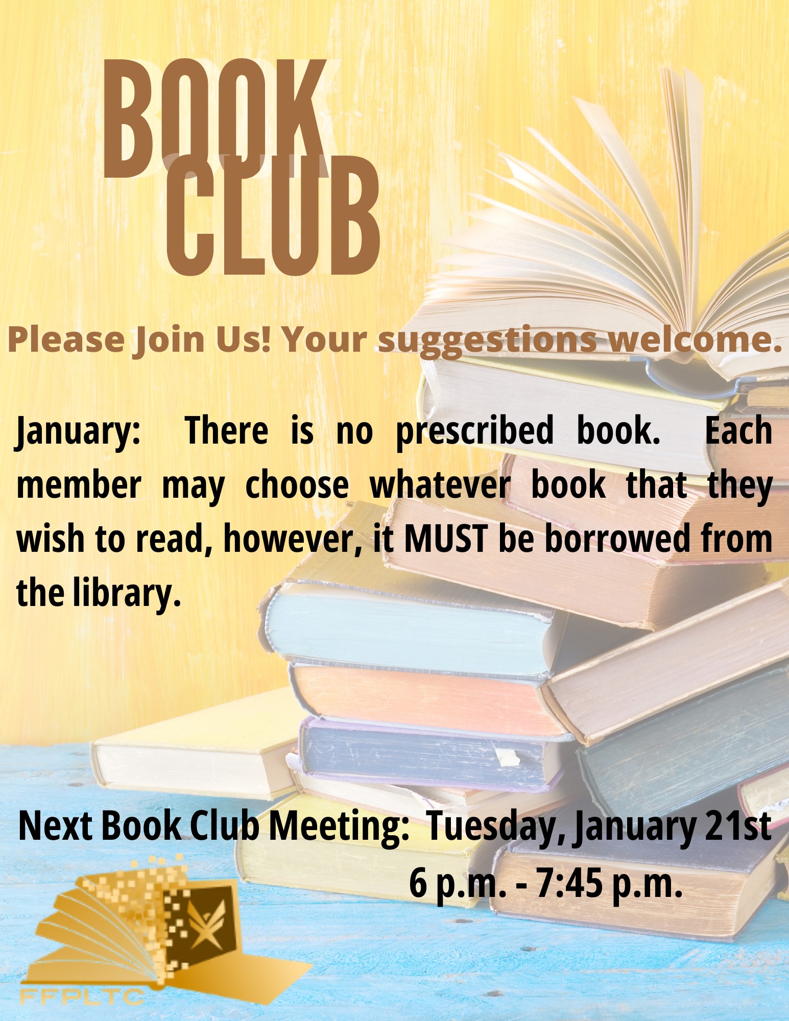 Rainy Lake Readers flyer for January 2025