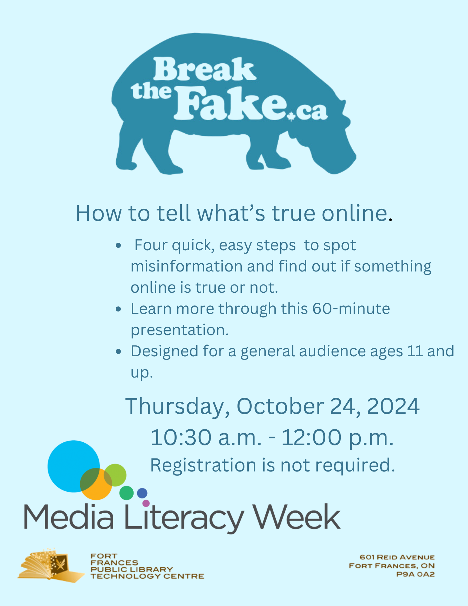 Break the Fake - Media Literacy Week - Flyer